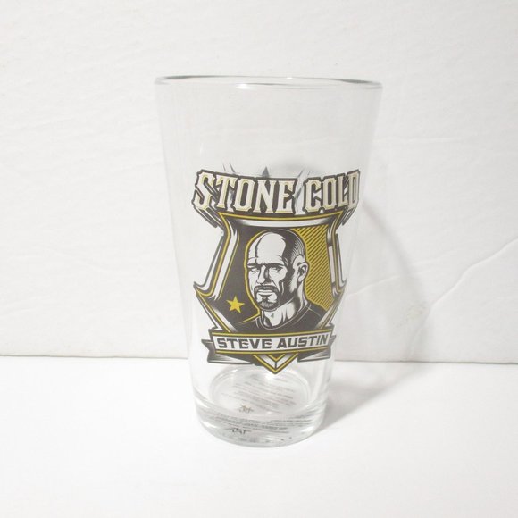 Stone Cold STEVE AUSTIN WWE/WWF Wrestling GLASS 16 oz NEW! - Picture 2 of 4